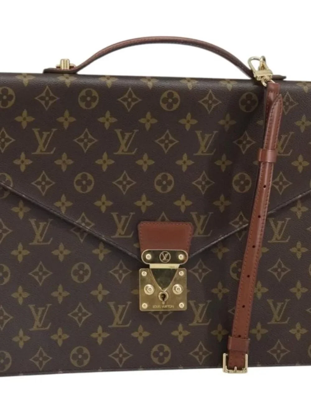 LOUIS VUITTON Monogram Porte Documents Bandouliere Bag M53338 LV Auth ep12567